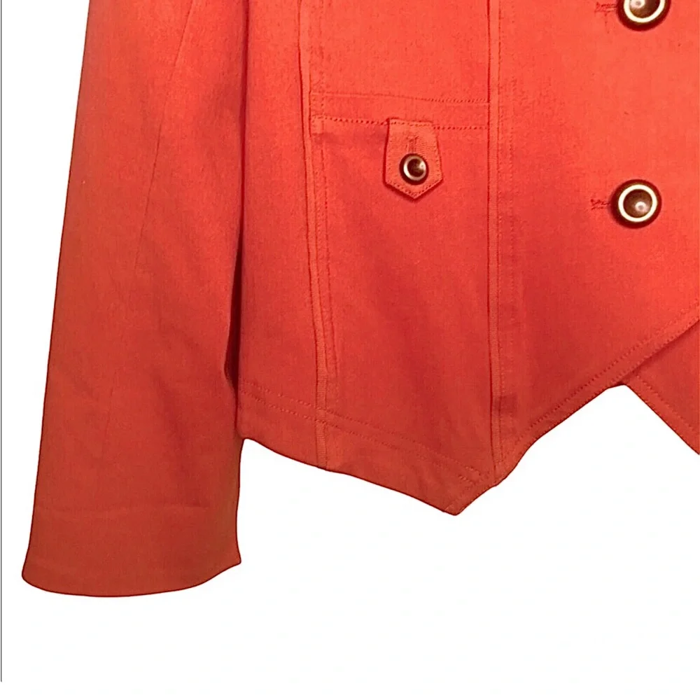 Nancy Bolen City Girl Ruffled Collar Structured Blazer Size M
